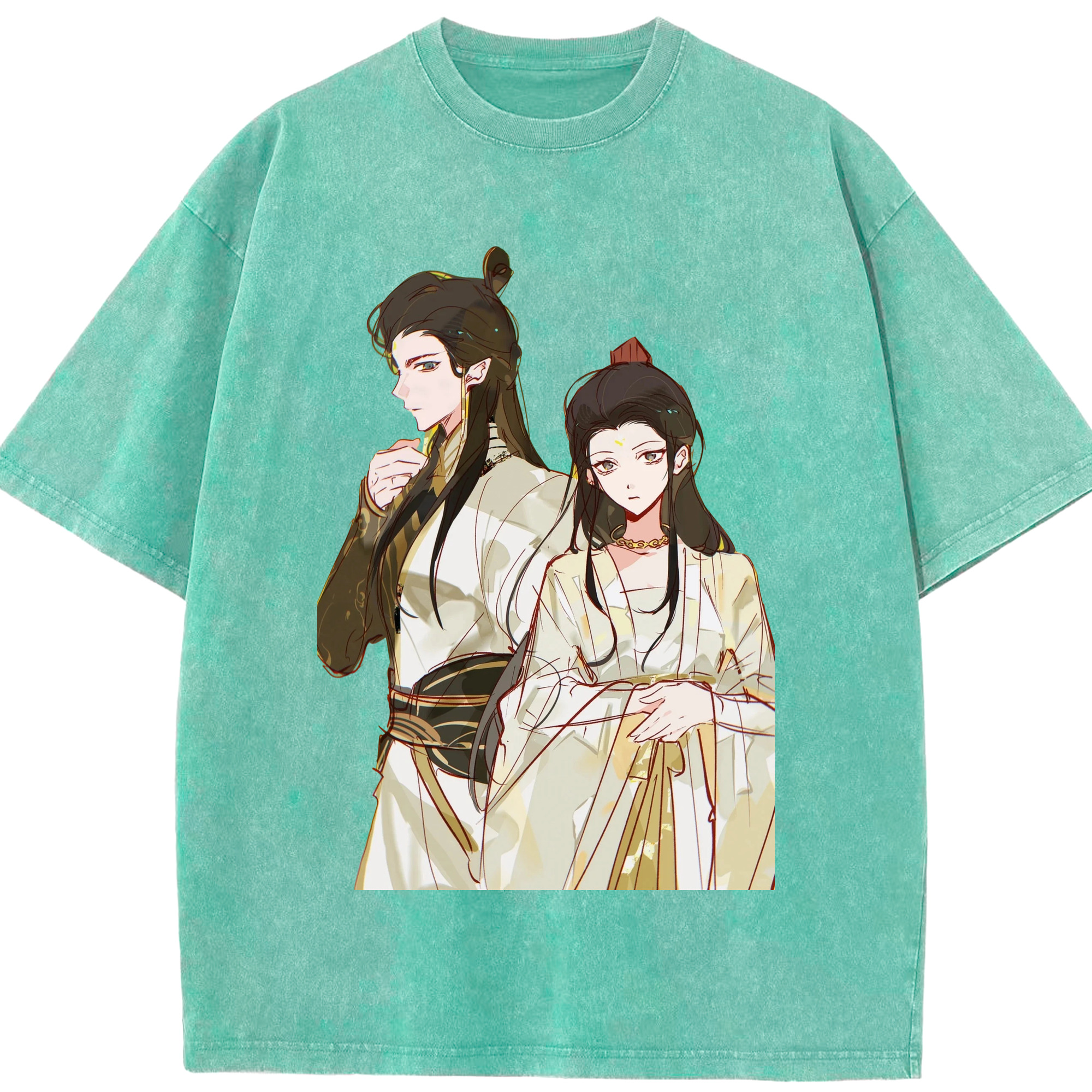 （画像用） Ne Zha 2 ナタ 魔童の大暴れ 綿100% ヴィンテージ風 半袖Tシャツ（フロントプリント）